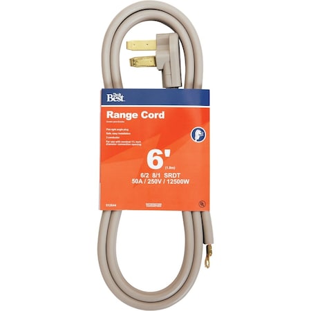 Do It Best 6 Ft. 6/2 + 8/1 Ga. 3-Conductor Range Cord RSC-SRDT-6281-6