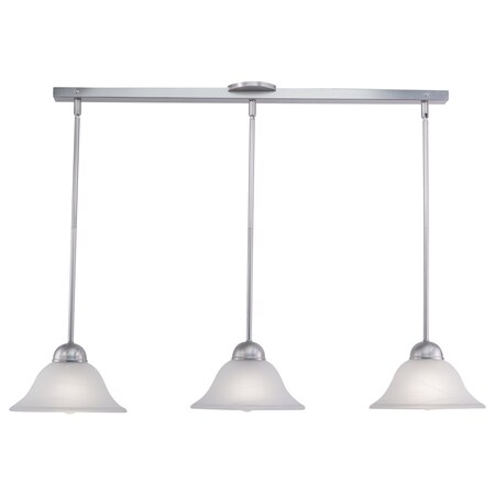 Vaxcel Da Vinci 3L Brushed Nickel Linear Chandelier Island Pendant Light Fixture PD5027BN
