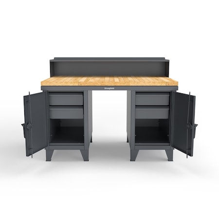 Strong Hold 12 GA Extreme Duty Shop Desk with a 1 3/4 in. Maple Top 53.1-WS-360-4DB-MT