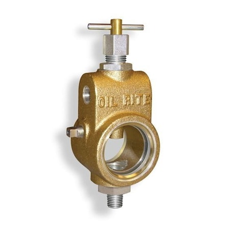 Oil-Rite Bullseye Sight Feed Valve, Universal Pattern, T-Handle, 3/8 Npt In, 1/2 Npt Out B2501-11