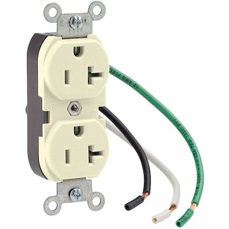 Leviton Industrial Series Heavy Duty Grade Duplex Receptacle, 20 Amp, 125 Volt 5362-LT