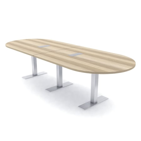 Skutchi Designs 12 Person Conference Table With Power Unit | 12' Racetrack Table | Harmony Series HAR-RAC-48X144-T-K525-ESIL