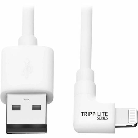 Tripp Lite LIGHTNING TO USB SYNC CHARGE RIGHT-ANGLE IPHONE IPAD WHITE 6FT M100-006-LRA-WH