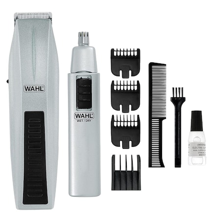 Wahl Mustache and Beard Battery Trimmer With Bonus Nose and Ear Trimmer 5537-420