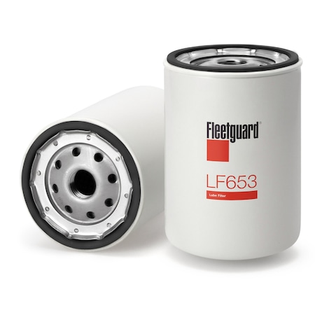 Fleetguard Oil Filter, 5.4375 in L, Spin-On LF653