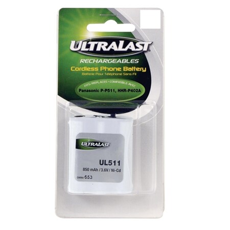 Ultralast Panasonic HHR-P511 Equivalent Battery - 3.6V- 850mAh UL511
