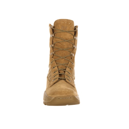 Rocky Commercial Military Boot, Leather Upper, Rubber Outsole, Coyote Brown, 9 W RKC042