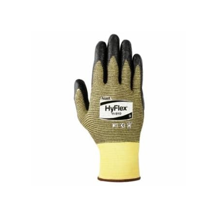 Hyflex 11-510 Nitrile Palm Coated Gloves, Size 11, Yellow/Black, 12PK 012-11-510-11