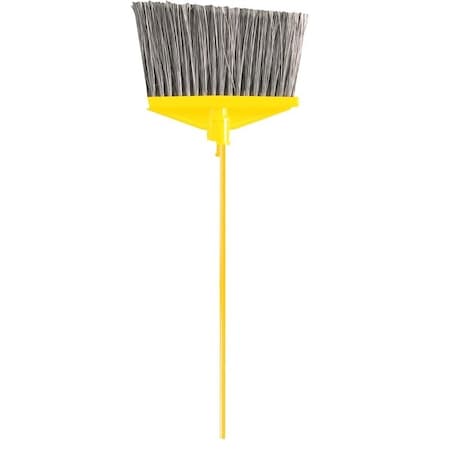 Rubbermaid Angle Broom, 10-1/2 in Sweep Face, 6-3/4 in L Trim, Polypropylene Bristle, Gray Bristle, Metal FG637500GRAY