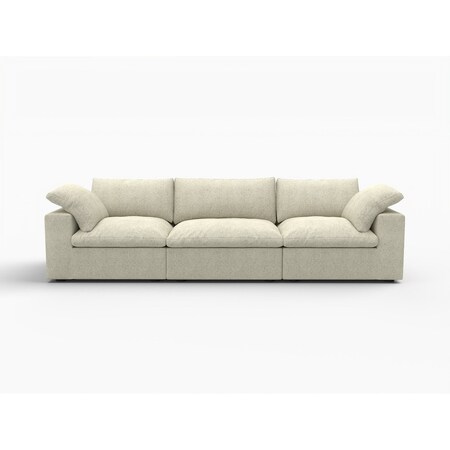 Homeroots Khaki Linen Blend Modular Rectangular Three Piece Sectional 714575