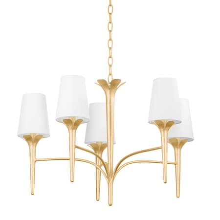Mitzi Emily 5 Light Chandelier 30 In. Gold Leaf H733805-GL