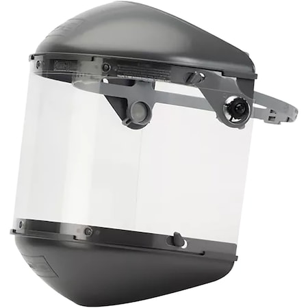 Fibre-Metal By Honeywell Headgear for Faceshield Protection w/Propionate Visor, 4" Crown w/Speedy Loop Mounting System, Clear,  FM5400DCCL