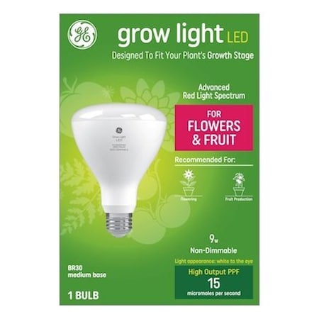 Ge 93101231 LED Bulb, Flood/Spotlight, 9 W, BR30 Lamp, E26 Lamp Base, White 93131210