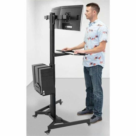 Mount-It Mobile PC Workstation for Dual Monitors MI-7986