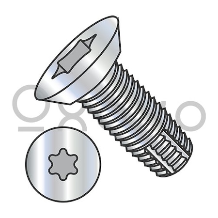 Oxoxo 10-24X1/2 Six Lobe Flat Undercut Thread Cutting Screw Type F Fully Threaded Zinc And Bake, 10000PK 326195