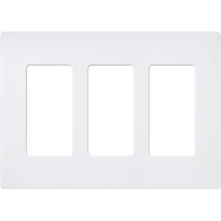 Lutron Designer Wall Plates, Number of Gangs: 3 Satin Finish, Snow SC-3-SW