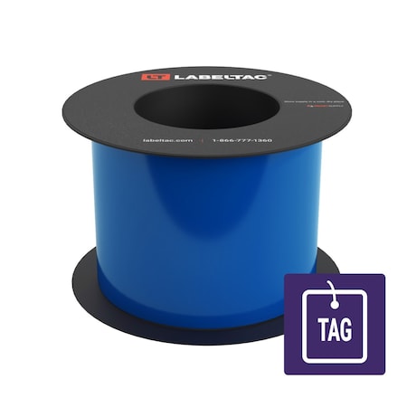 Labeltac Tear-Resistant Tag Stock 4in x 100ft LT9, Blue LT407TAG-C