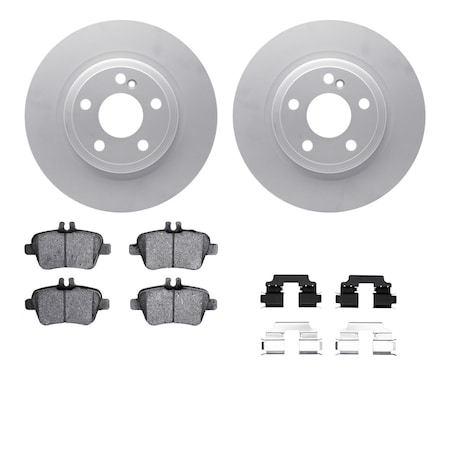 Dynamic Friction Co DFC GEOSPEC Coated Rotors with 5000 Brake Pads - Ceramic and Hardware 4512-63196
