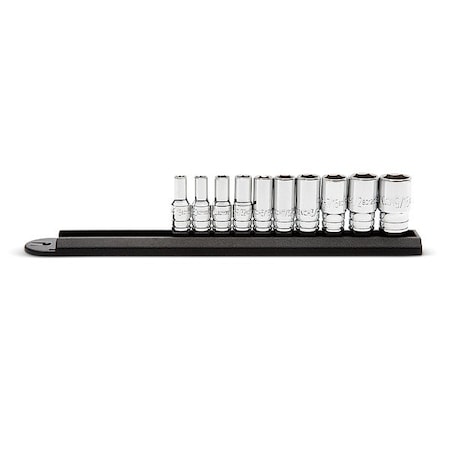 Gearwrench Mid Length Socket Set, SAE, 6 Pt, 1/4, 10 PC 80305S-06