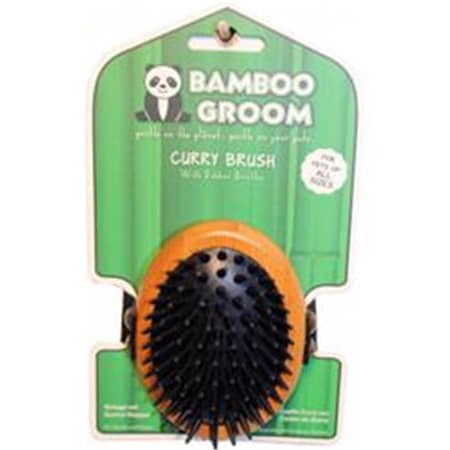 Paws Alcott Bamboo Curry Brush with Rubber Bristles, Bamboo BG CURRY OS
