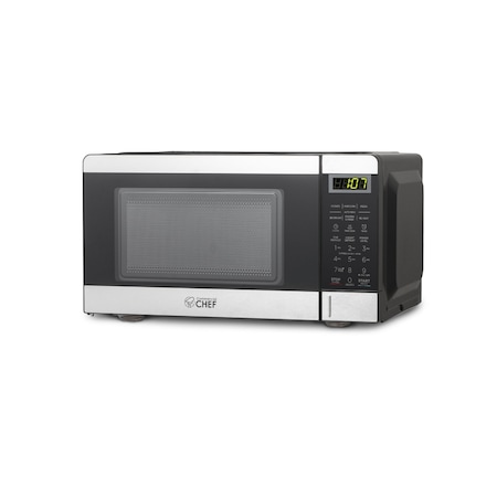 Commercial Chef Countertop Microwave Oven, 0.7 Cubic Feet, Stainless Steel CHM770SS