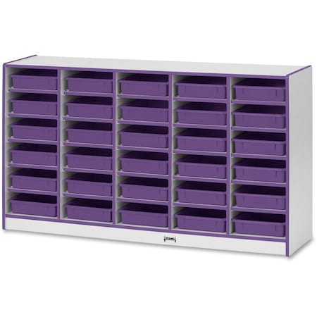 Jonti-Craft Rainbow Accents 30 Paper-Tray Mobile Storage, with Paper-Trays, Purple 0931JCWW004