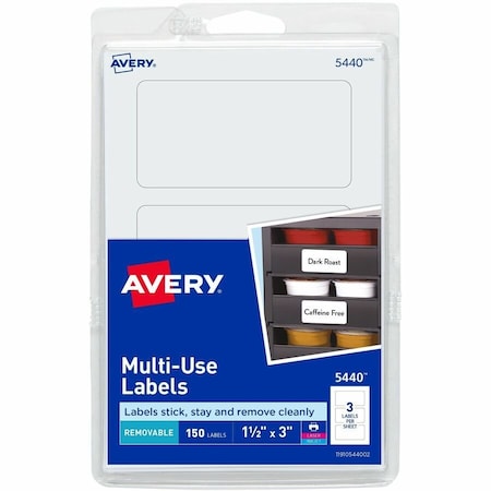 Avery Removable Labels, Removable Adhes, PK150 5440