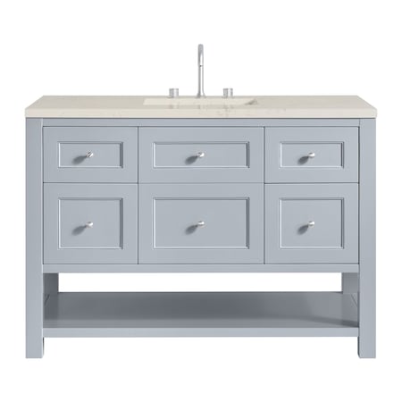 James Martin Vanities Breckenridge 48" Sgl Vanity, Serenity Blue, w/3 CM Siberian Silestone Top w/FreePower WirelessCharger 330-V48-SRB-FSFR