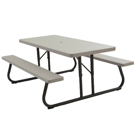 Lifetime 60110 Picnic Table, 30 in W, 72 in D, 29 in H, HDPE Table, Foldable 2119