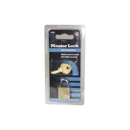 Master Lock Co Carded Padlock Solid Brass 3/4in 120D