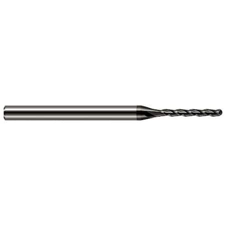 Harvey Tool 0.0390in (1 mm) Cutter DIA x 0.3250in L of Cut Carbide Ball End Mill, 3 Flutes 34039-C4