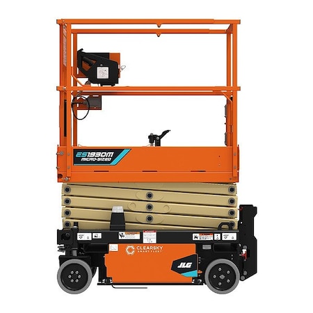 Jlg Scissor Lift, 78" L, 30" W, 500 lb Cap. ES1930M