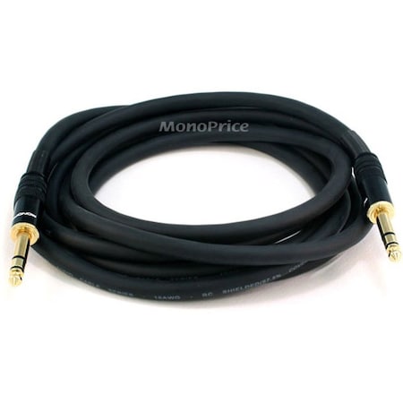 Monoprice 10ft Premier Series 1/4inch (TRS or Stereo Phono) Male to Male 16AWG Cable 4794