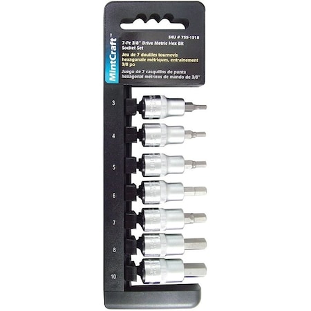 Vulcan Socket Set, Chrome Vanadium Steel, Chrome, 7551518-OG TS1007M-P
