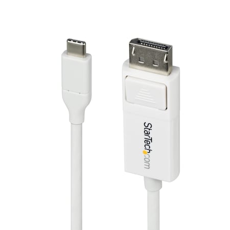 Startech.Com 6FT (2M) USB-C TO DISPLAYPORT 1.2 CABLE, BIDIRECTIONAL, 4K 60HZ, WHITE VIDEO ADA CDP2DP2MBW