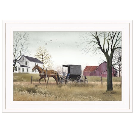 Homeroots Goin to Market 1 White Framed Print Wall Art 406420