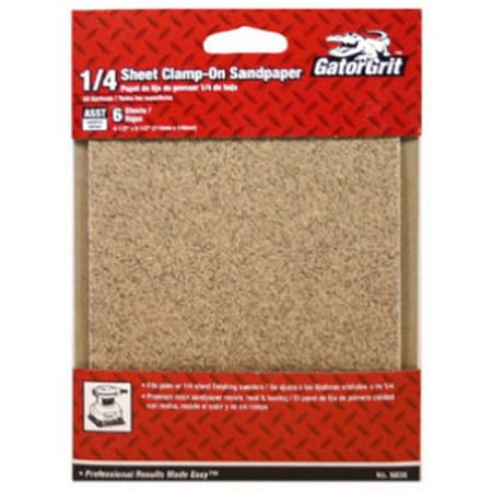 Gator Finishing 5036 4.5 x 5 in. Assorted-Grit General-Purpose Sandpaper, 6PK 460185