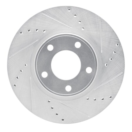 Dynamic Friction Co DFC Brake Rotor - Drilled and Slotted - Silver 631-54091R
