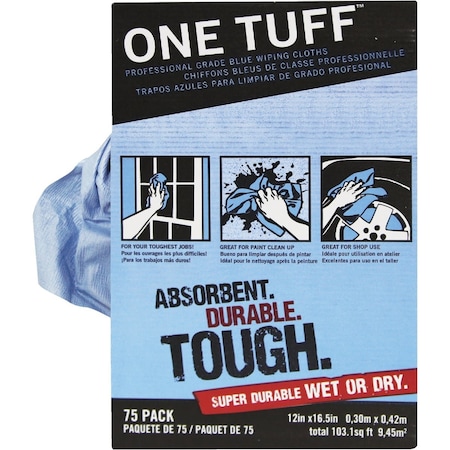 Trimaco One Tuff Wiper Cloths, 75PK 84075
