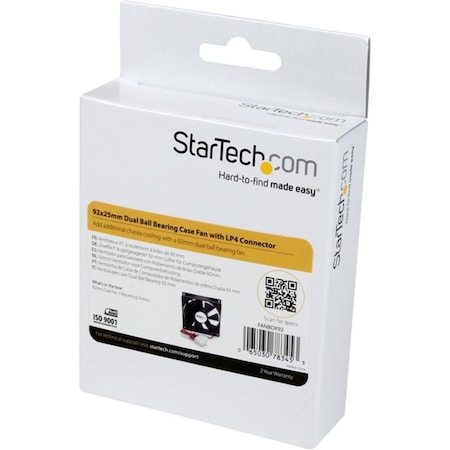 Startech.Com 92mm Dual Ball Bearing Computer Case Fan FANBOX92
