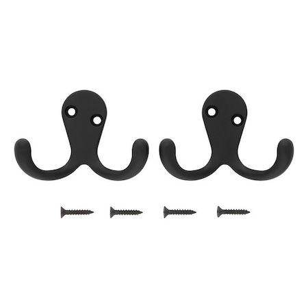 National Hardware Cloth Hook, 35 lb, 2-Hook, Matte, 2PK N830-597