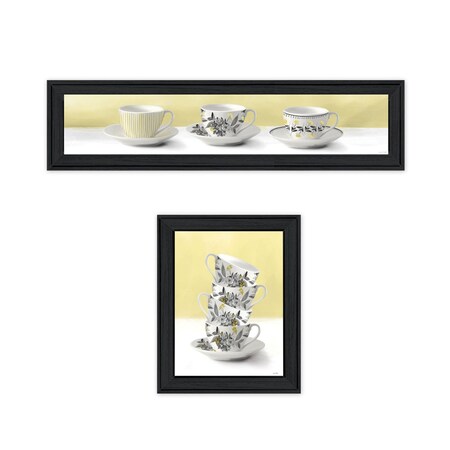 Homeroots Set Of Two Teacups Black Framed Print Kitchen Wall Art, 2PK 407991