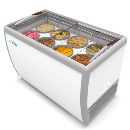 Koolmore 50 in. 8 Tub Ice Cream Dipping Cabinet Display Freezer with Sliding Glass Door, 13 cu. ft. KM-ICD-49SD