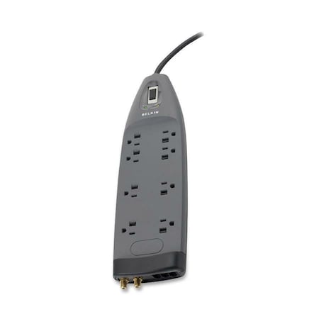 Belkin 8-OUTLET SURGE PROTECTOR - 6FT CORD - RIGHT ANGLE PLUG - 3550J - TELEPHON BE108230-06