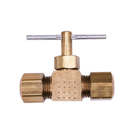 Auveco Brass Compression Inline Valve 1/4in, 3PK 385
