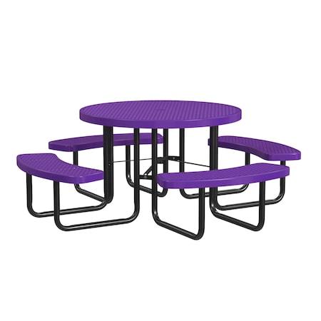 Leisure Craft Round Portable Picnic Table, Purple, 46 in T46ROP-PURPLE