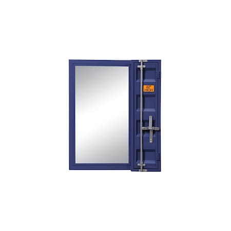Homeroots 32" Blue Metal Framed Dresser Mirror 486464