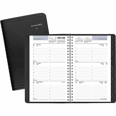At-A-Glance DayMinder Block Format Weekly Appointment Book, 8.5 x 5.5, Black, 12-Month (Jan to Dec): 2025 G210-00