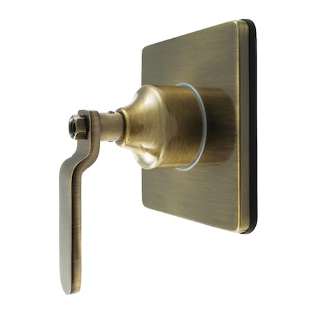 Kingston Brass Single-Handle Three-Way Diverter Valve with Square Trim Kit, Antique Brass KS3043KL