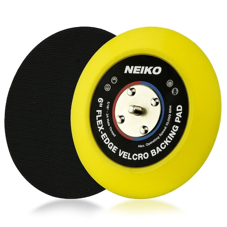 Neiko Hook-and-Loop PU Backing Pad for DA Sander Polisher Buffer, 6 Inches by 5/16 Inches, 24 Thread 30267A